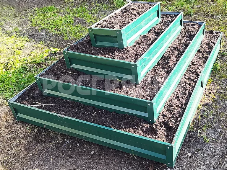 Клумба прямоугольная 4 яруса зеленая